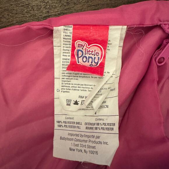 My Little Pony 2005 Sleeping Bag Pink Floral Horses Blanket Rainbow Zip Up - Picture 12 of 15